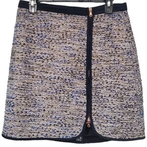 NWOT J Crew Zip Up Multicolor Tweed Skirt Size 8